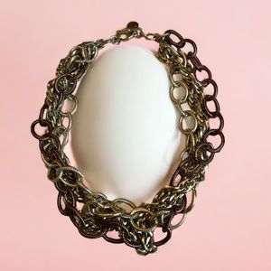 Multi strand gold necklace